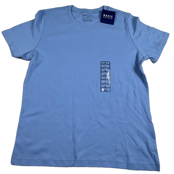 Basic Editions NWT Women's Relaxed Fit T-Shirt Dusk Blue Size L - Picture 1 of 4